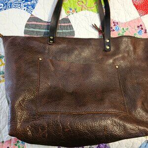 Portland Leather OS Tote Bag-Coldbrew